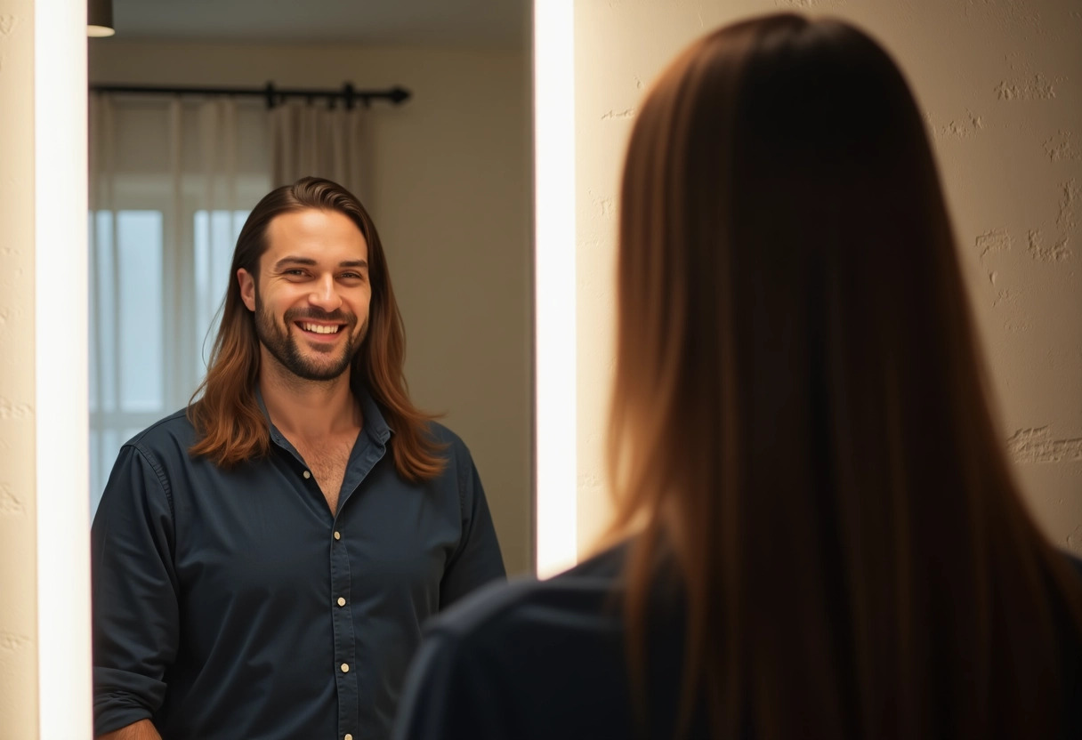 homme cheveux longs